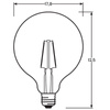 Globe E27 G125 LED Lampen 2,5W = 25W 250lm 2700K Warm 300° Filament LEDVANCE