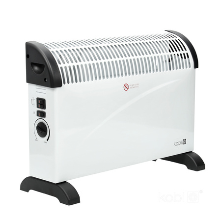 Einstellbare elektrische Konvektorheizung 2000W TURBO Weiß und Schwarz Kobi