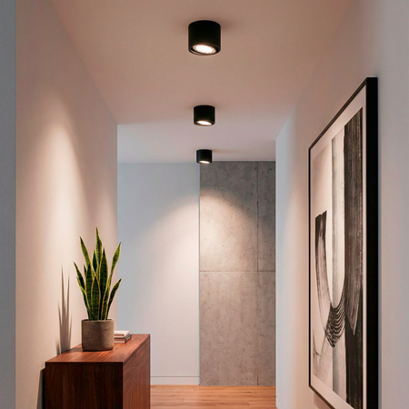 Halogen-Aufbauleuchte GU10, AR111 Aufbauspot 100mm beweglich Runde Tube Schwarz TELES LUMILED