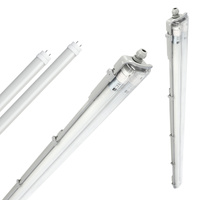 Industrielles hermetisches Leuchtenset G2 + 2x LED-Leuchtstofflampe T8 18W 120cm 6500K Kalt IP65 Kobi