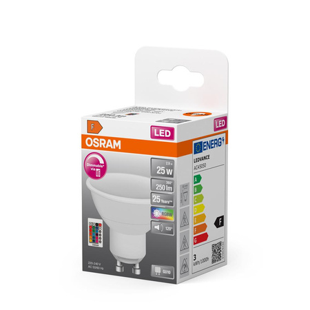 GU10 LED Leuchtmittel 4,5W = 25W 250lm RGBW 120° OSRAM Star Pilot