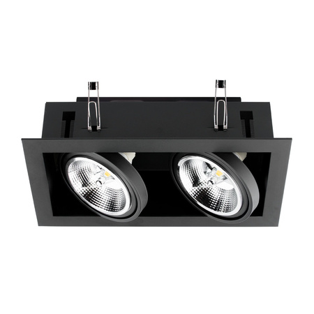 Unterputz-Halogen-Bewegliche Leuchte 2xGU10 ES111 Rechteckig Schwarz