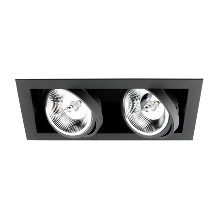 Unterputz-Halogen-Bewegliche Leuchte 2xGU10 ES111 Rechteckig Schwarz