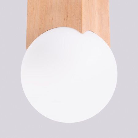 Deckenleuchte Leuchte Aufbauleuchte G9 Naturholz Weiß Solis Peach Puff SL.1407 Sollux