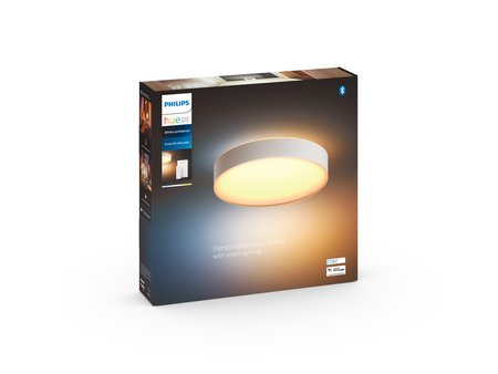 LED Plafond Deckenleuchte Enrave Weiß 19.2W 38cm CCT PHILIPS HUE Bluetooth + Dimmschalter