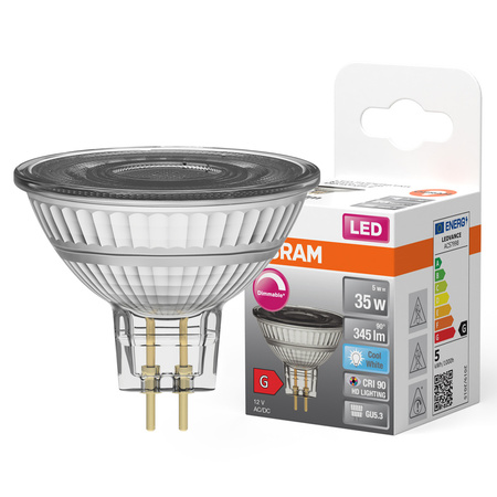 LED-Lampe MR16 Reflektor GU5.3 5W = 35W 345lm 4000K Neutral CRI90 12V 36° Dimmbar SUPERSTAR Osram