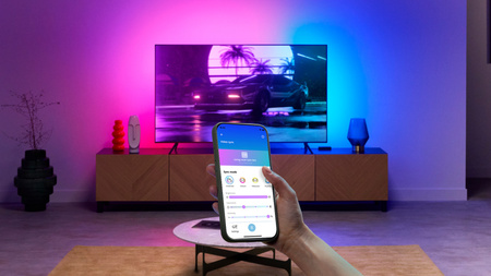 Smart RGBIC LED-Streifen für 75"-85" Monitor TV mit HDMI Sync Box Wi-Fi WiZ