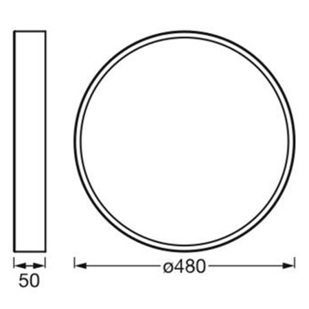 LED-Deckenleuchte 48cm Plafond Schwarz 36W 3000K Warm LEDVANCE