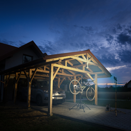 LED-Flutlicht ZUNA2 Halogenlampe 2x 50W 6500K auf Stativ + Kabel + Hermetischer Anschluss LUMILED