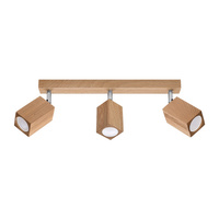 Deckenleuchte KEKE 3xGU10 Reflektor Halogen Leuchte 45cm Eiche SOLLUX