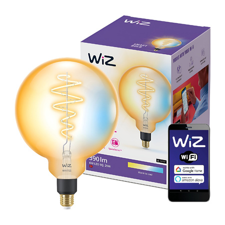 LED-Glühbirne E27 G200 6W = 25W Glühfaden Amber SMART WiFi WiZ