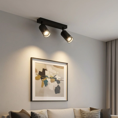 Wand- und Deckenstrahler 2x GU10 Schwarz PARIS Sanico Goldlux