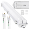 Hermetische Feuchtraumleuchte LED 2x T8, G13 Leuchte IP65 60cm+LED-Leuchtstofflampen 9W 4000K LUMILED
