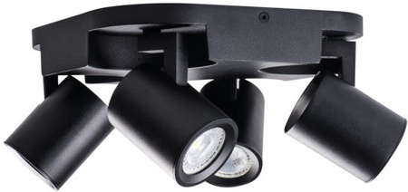 LAURIN 4xGU10 schwarze Kanlux-Deckenleuchte