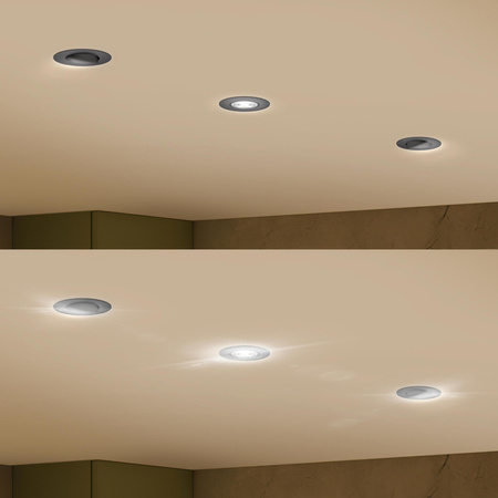 3x LED-Einbauleuchte 5W 500lm 2700K Warm Moving Round Schwarz Dimmbar 3-STEP SceneSwitch Cilantro Philips