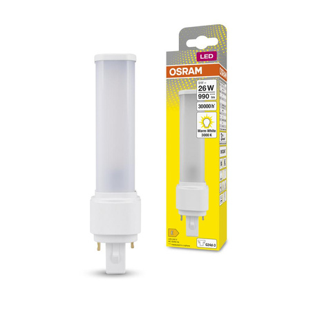 LED-Leuchtstoffröhre einseitig G24d-3 9W = 26W 990lm 3000K Warm 120° DULUX LED D EM & AC Osram