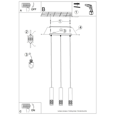 Hängelampe 3x GU10 Weiß LIRO Ocean Green SL.1693 Sollux