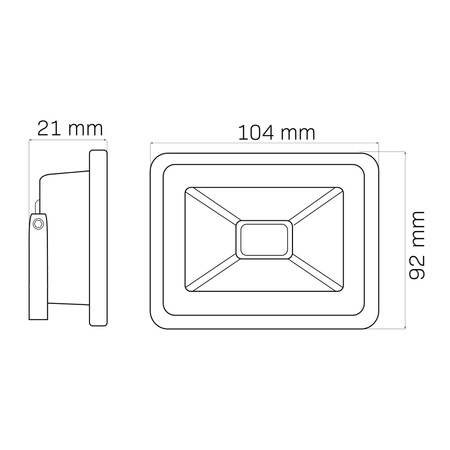 LED-Flutlicht 10W 800LM 6500K 120° IP65 Schwarz GOLDLUX (Polux)