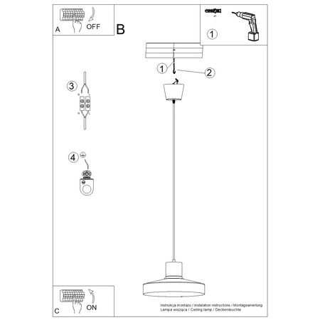 Hängelampe E27 Beige BILO Crimson SL.1704 Sollux