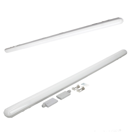 Hermetische LED-Langfeldleuchte 60W 7200lm 4000K Neutral IP65 Grau Negro Kobi