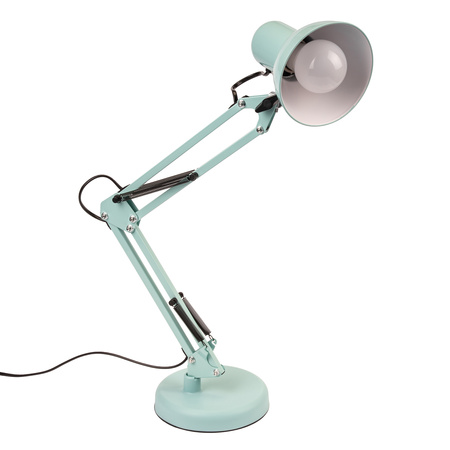 Schreibtisch Zeichnung Tischlampe E27 TOBI Pastellblau Lumiled + Countertop Halterung