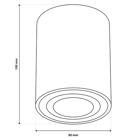 Aufbauröhre HALOGEN Spot Moving LUNDO GU10 LUMILED Rund Schwarz 80mm