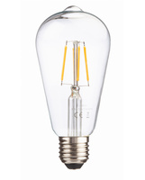 E27 ST64 LED Lampen 4W=40W 400lm 2800K Warmweiß 360° Filament