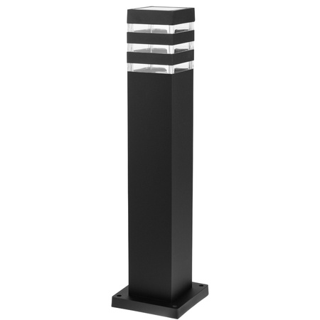 Gartenlampe für den Außenbereich E27 Schwarzer Pfosten quadratisch 50 cm