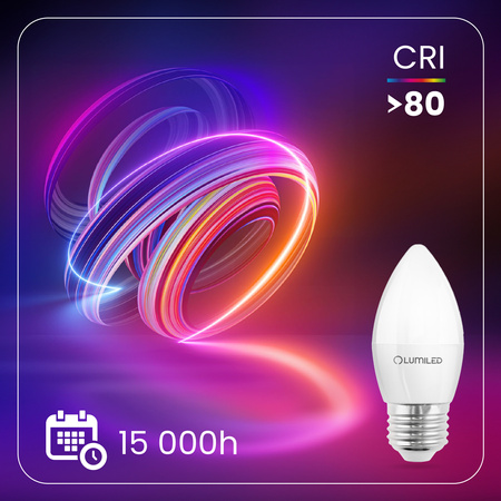 LED Lampen E27, Glühbirne B35 5W = 40W 470lm 180° 3000K warm LUMILED