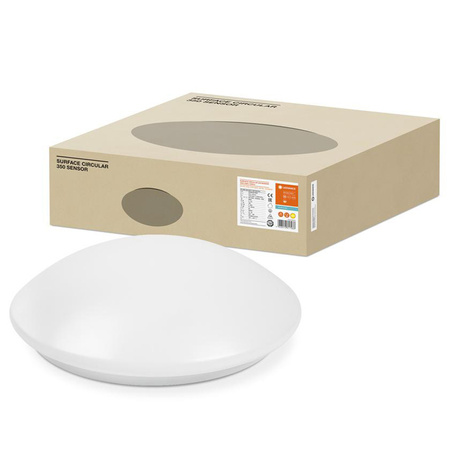LED Deckenwandleuchte SURFACE CIRCULAR SENSOR 35 cm 18W 1440lm 3000K IP44 mit LEDVANCE Bewegungssensor