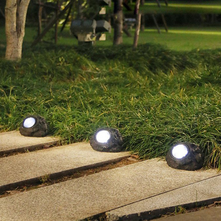SOLAR STONE LED Gartenlampe 6500K Steinimitation