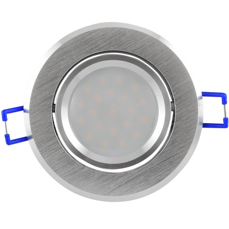 SUN OLAL Deckeneinbauleuchte silber gebürstetes Aluminium GOLDLUX (Polux) + LED GU10 3,5 W