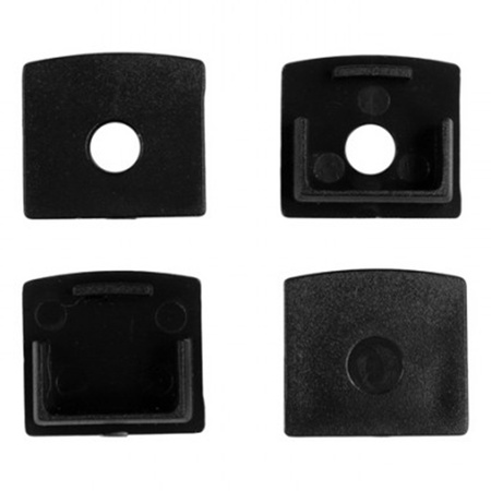 Aluminium-Anbauprofil schwarz für LED für CARDBOARD / GIPS 2m mit mattiertem Schirm und Ecolight-Kappen