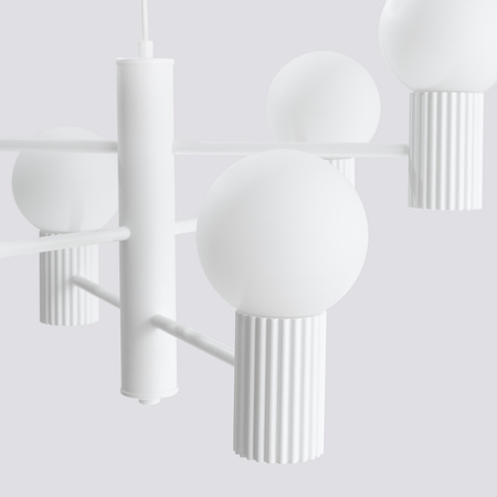 Kronleuchter Pendelleuchte 6x G9 Aluminium Weiß Halo French Sky SL.1829 Sollux