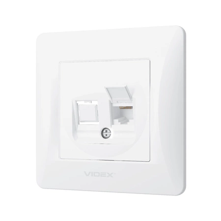 Einzelne RJ45 Unterputz-Computersteckdose weiß BINERA VIDEX