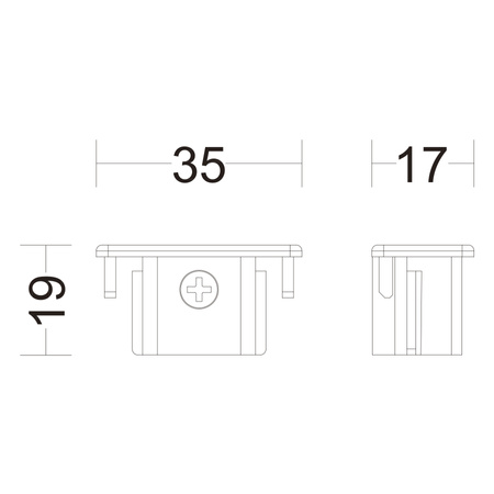 Lichtschienenkappe für LED-Lichtschiene Schwarz EasyLink Philips 2 Stk.