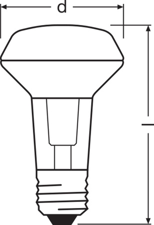 LED Reflektor Glühbirne E27 R63 4.8W = 60W 345lm 2700K Warm 36° CRI90 Dimmbar Ledvance
