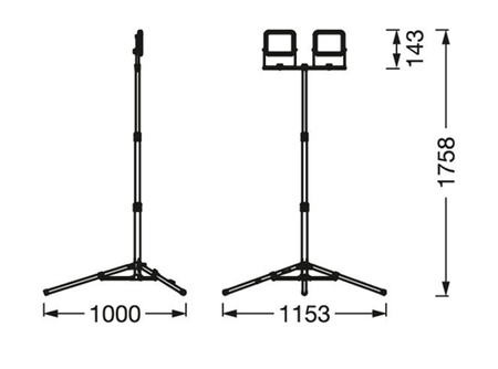LED-Flutlicht 2x10W 2000lm 6500K Arbeiten Tragbar LEDVANCE