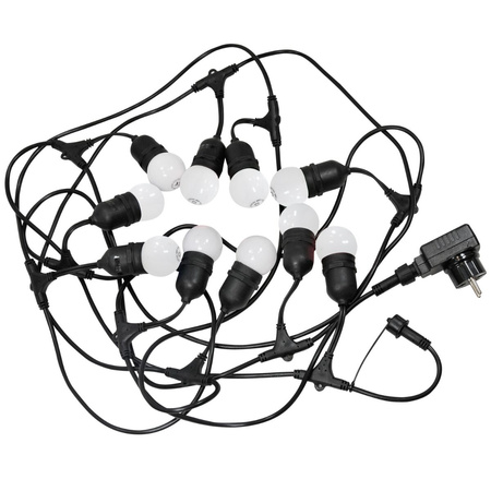 Gartengirlande Party Lichterkette 5,6m 10xE27 milchig 6W GOLDLUX (Polux)