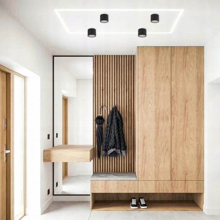 GRANDI LED Aufbau-Halogen-Deckenleuchte GX53 IP54 Rundrohr schwarz