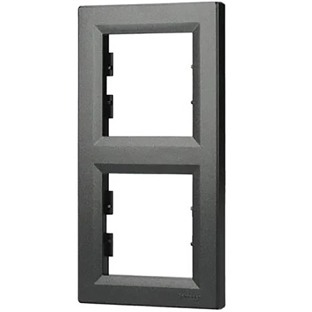 2-facher Vertikalrahmen für die Doppel-Asphora-Steckdose Anthrazit