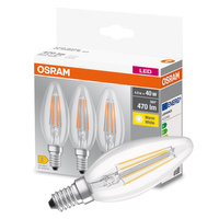 3x LED Lampen E14 B35 4W = 40W 470lm 2700K Wärme 300° Filament OSRAM