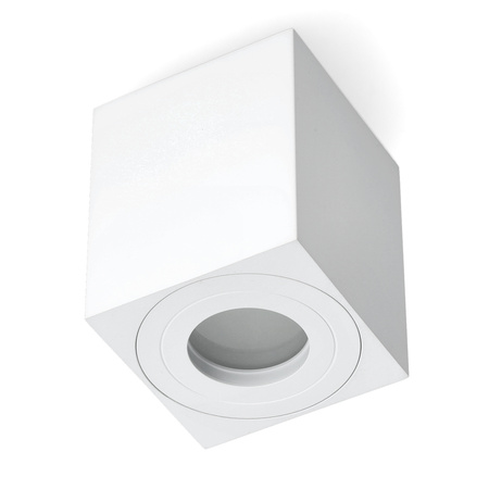 Aufputz-HALOGEN-Leuchte wasserdichtes Aluminium SPOT TUBE 95 mm IP44 Weiß AQUARIUS SQUARE Kobi