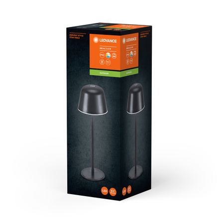 LED Tischlampe für draußen Wiederaufladbar Dimmbar 2.5W 200lm 2700/4000/6500K IP54 Endura Ledvance Grau