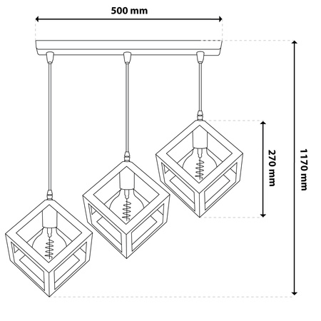 TALUS Decke Pendelleuchte Geometrischer Pendelwürfel für LED 3x E27 LUMILED