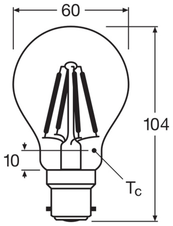 LED Lampen A60 B22d 4W = 40W 470lm 2700K Warmweiß FILAMENT LEDVANCE