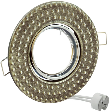 Fobos 7807 GOLDLUX (Polux) Metall-Deckeneinbauleuchte rund silber + MR16-Fassung