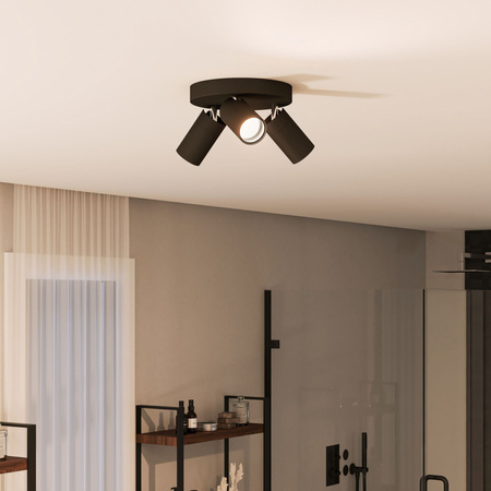 Reflektor-Deckenleuchte 3x GU10 IP44 Schwarz Kosipo Philips