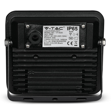 LED Fluter 20W CCT + RGB BLUETOOTH Schwarz VT-5020 V-TAC