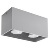 Anbauleuchte QUAD MAXI 2xGU10 Rechteckig Minimalistisch Grau SOLLUX